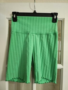 OFFLINE by Aerie OG Cotton Ribbed High Rise Bike Shorts Green M